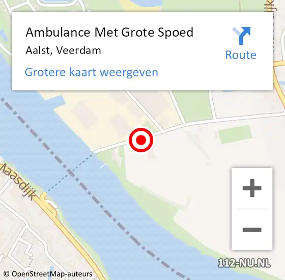 Locatie op kaart van de 112 melding: Ambulance Met Grote Spoed Naar Aalst, Veerdam op 11 december 2021 10:32
