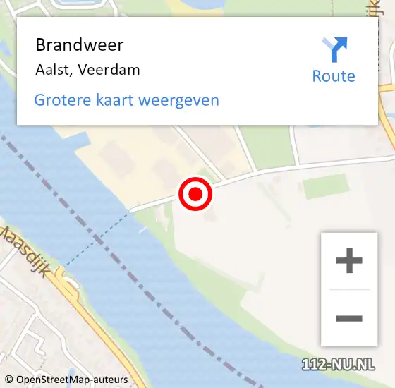 Locatie op kaart van de 112 melding: Brandweer Aalst, Veerdam op 11 december 2021 11:35