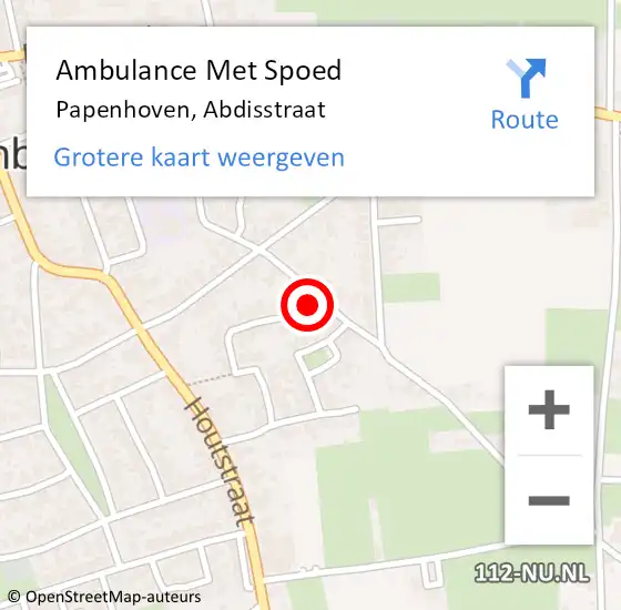 Locatie op kaart van de 112 melding: Ambulance Met Spoed Naar Papenhoven, Abdisstraat op 2 juli 2014 00:37