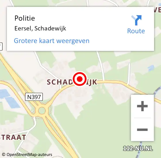Locatie op kaart van de 112 melding: Politie Eersel, Schadewijk op 11 december 2021 17:35