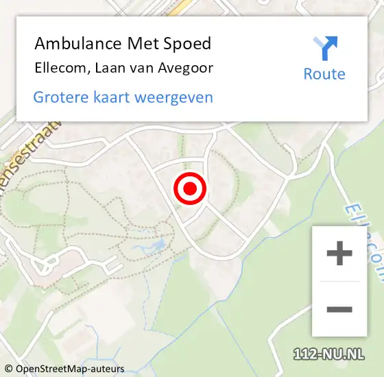 Locatie op kaart van de 112 melding: Ambulance Met Spoed Naar Ellecom, Laan van Avegoor op 11 december 2021 18:59