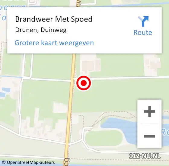 Locatie op kaart van de 112 melding: Brandweer Met Spoed Naar Drunen, Duinweg op 11 december 2021 20:14