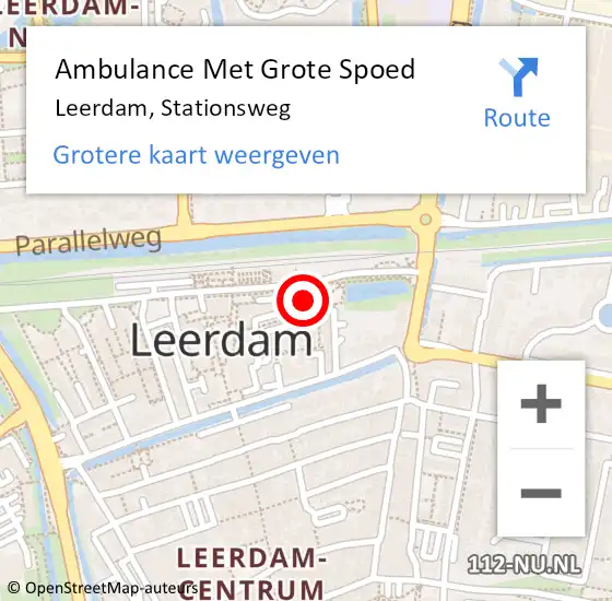Locatie op kaart van de 112 melding: Ambulance Met Grote Spoed Naar Leerdam, Stationsweg op 12 december 2021 12:54