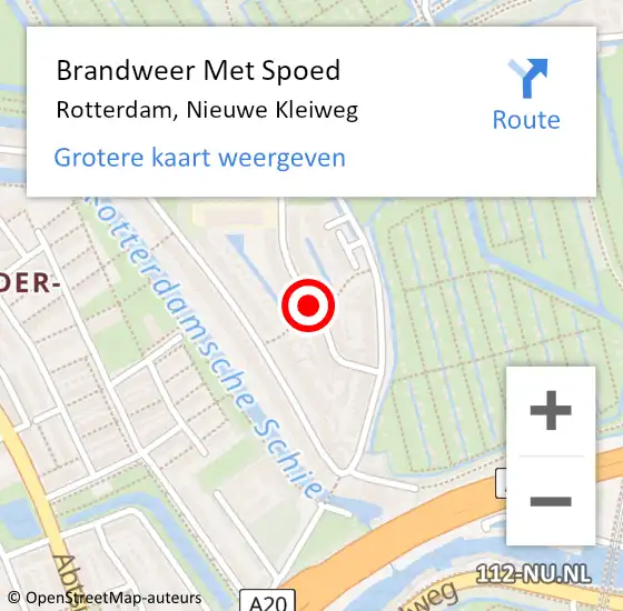 Locatie op kaart van de 112 melding: Brandweer Met Spoed Naar Rotterdam, Nieuwe Kleiweg op 12 december 2021 18:07