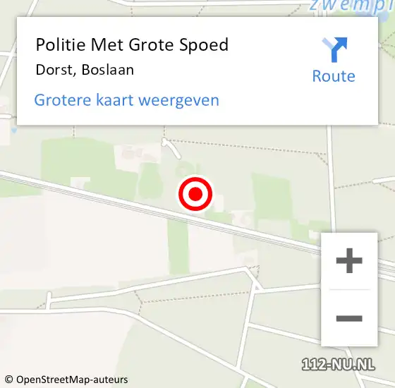 Locatie op kaart van de 112 melding: Politie Met Grote Spoed Naar Dorst, Boslaan op 12 december 2021 19:03