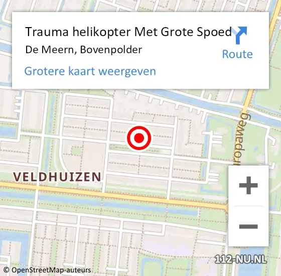 Locatie op kaart van de 112 melding: Trauma helikopter Met Grote Spoed Naar De Meern, Bovenpolder op 12 december 2021 20:56