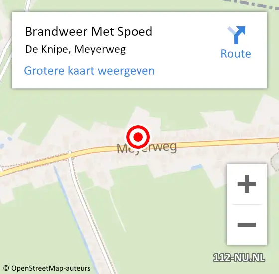 Locatie op kaart van de 112 melding: Brandweer Met Spoed Naar De Knipe, Meyerweg op 13 december 2021 00:13