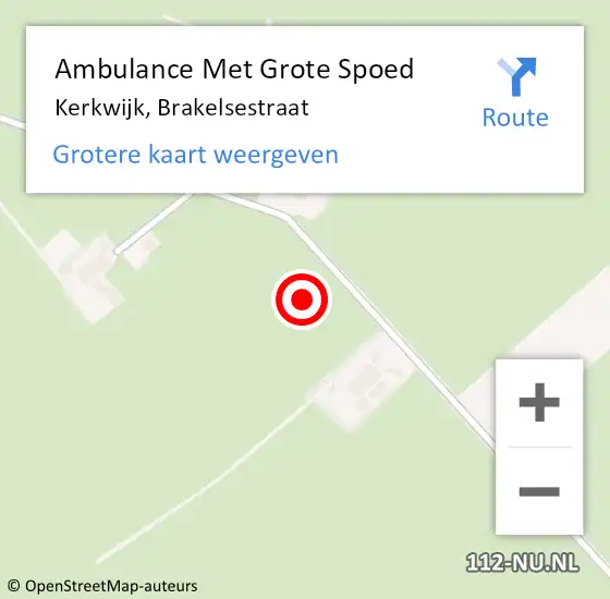 Locatie op kaart van de 112 melding: Ambulance Met Grote Spoed Naar Kerkwijk, Brakelsestraat op 13 december 2021 02:50
