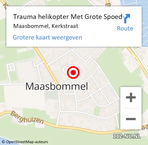 Locatie op kaart van de 112 melding: Trauma helikopter Met Grote Spoed Naar Maasbommel, Kerkstraat op 13 december 2021 10:26