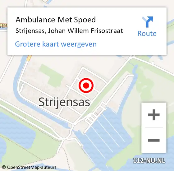 Locatie op kaart van de 112 melding: Ambulance Met Spoed Naar Strijensas, Johan Willem Frisostraat op 13 december 2021 11:16