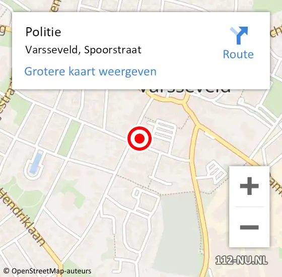 Locatie op kaart van de 112 melding: Politie Varsseveld, Spoorstraat op 13 december 2021 11:30
