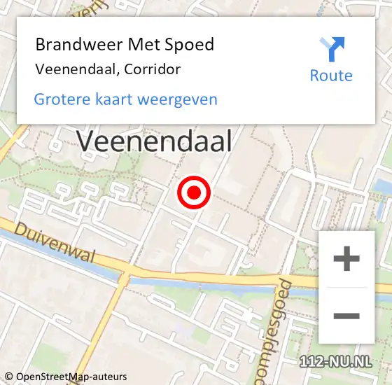 Locatie op kaart van de 112 melding: Brandweer Met Spoed Naar Veenendaal, Corridor op 13 december 2021 13:24