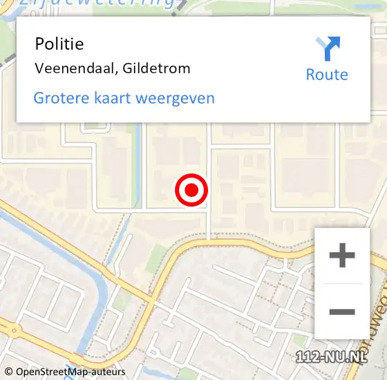 Locatie op kaart van de 112 melding: Politie Veenendaal, Gildetrom op 13 december 2021 14:10