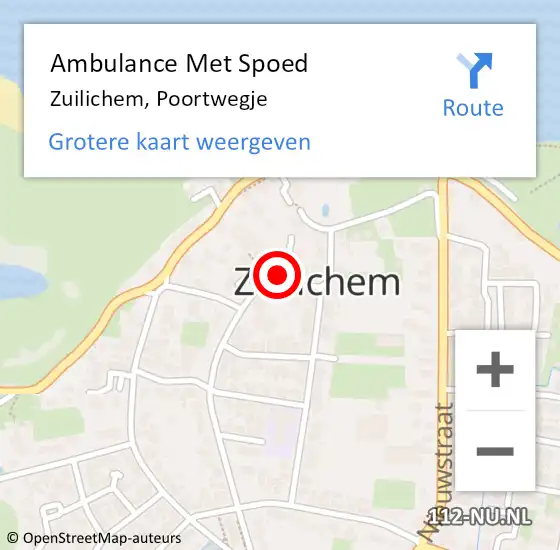 Locatie op kaart van de 112 melding: Ambulance Met Spoed Naar Zuilichem, Poortwegje op 13 december 2021 16:34