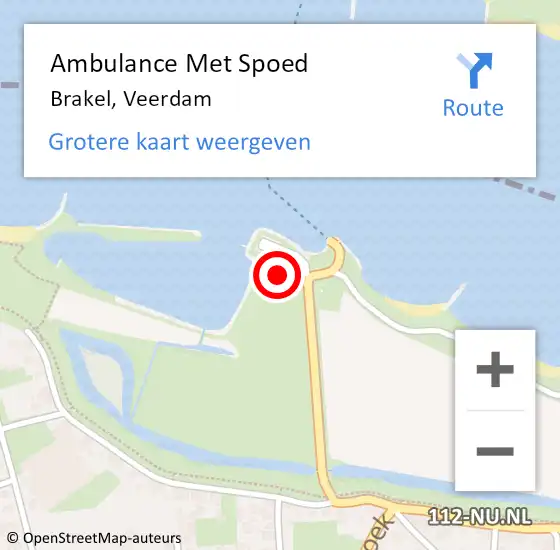 Locatie op kaart van de 112 melding: Ambulance Met Spoed Naar Brakel, Veerdam op 13 december 2021 16:48