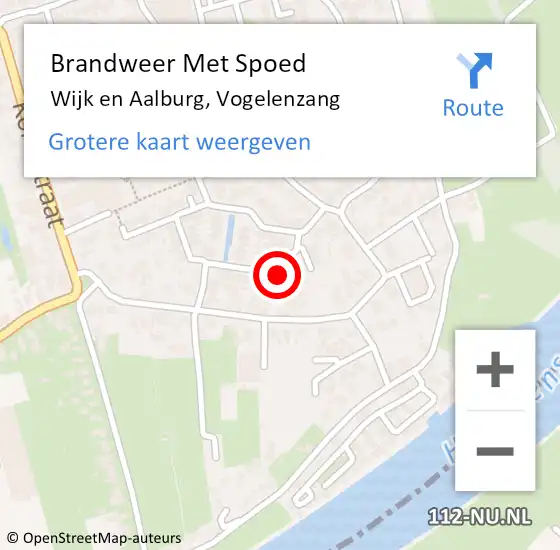 Locatie op kaart van de 112 melding: Brandweer Met Spoed Naar Wijk en Aalburg, Vogelenzang op 13 december 2021 19:16