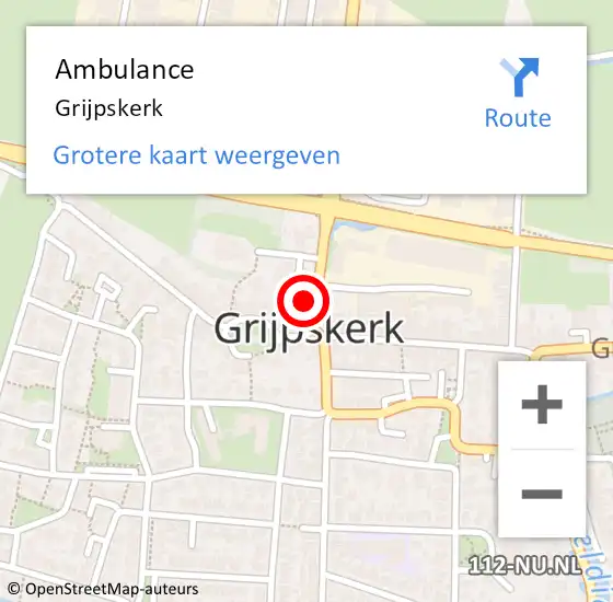 Locatie op kaart van de 112 melding: Ambulance Grijpskerk op 14 december 2021 00:54