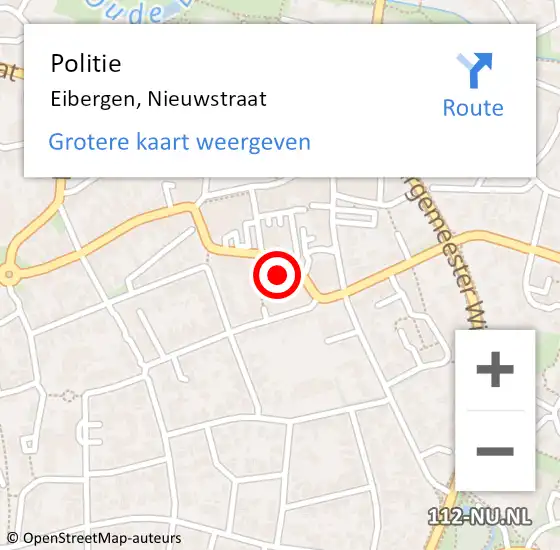 Locatie op kaart van de 112 melding: Politie Eibergen, Nieuwstraat op 14 december 2021 08:10