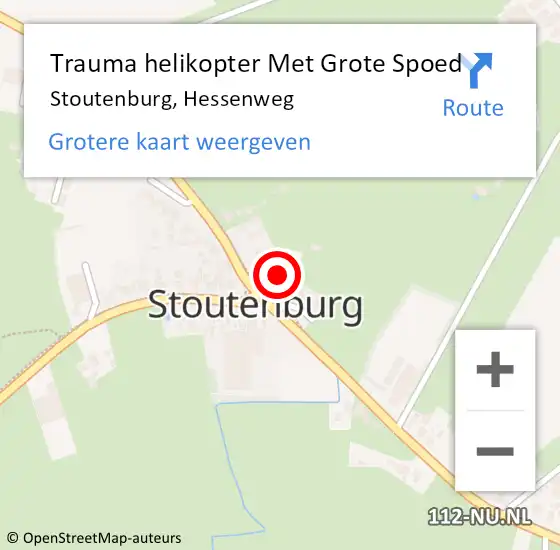 Locatie op kaart van de 112 melding: Trauma helikopter Met Grote Spoed Naar Stoutenburg, Hessenweg op 14 december 2021 08:55