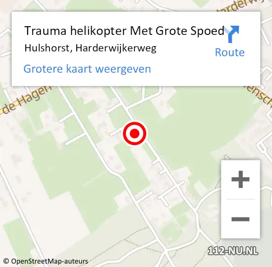 Locatie op kaart van de 112 melding: Trauma helikopter Met Grote Spoed Naar Hulshorst, Harderwijkerweg op 14 december 2021 17:36