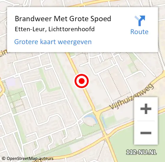 Locatie op kaart van de 112 melding: Brandweer Met Grote Spoed Naar Etten-Leur, Lichttorenhoofd op 14 december 2021 17:50
