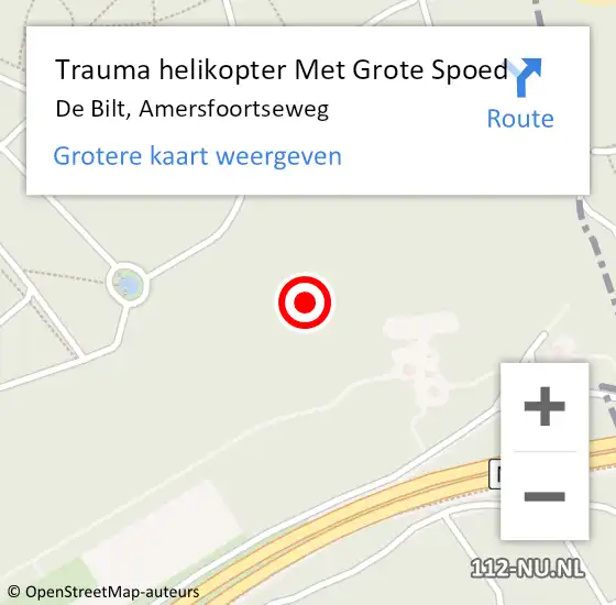 Locatie op kaart van de 112 melding: Trauma helikopter Met Grote Spoed Naar De Bilt, Amersfoortseweg op 14 december 2021 20:43