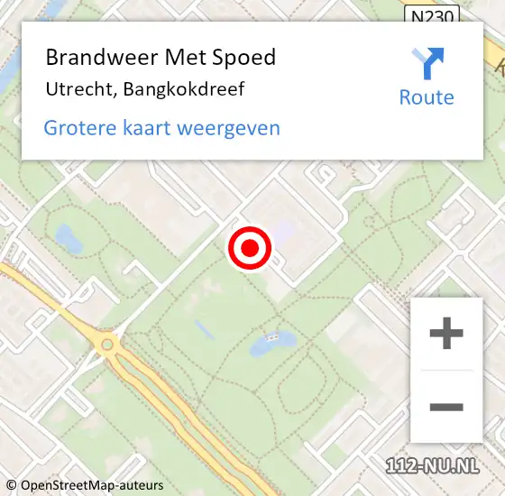 Locatie op kaart van de 112 melding: Brandweer Met Spoed Naar Utrecht, Bangkokdreef op 15 december 2021 19:33