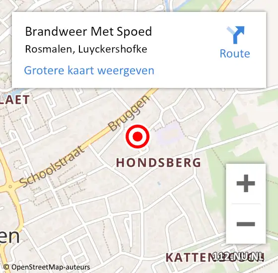 Locatie op kaart van de 112 melding: Brandweer Met Spoed Naar Rosmalen, Luyckershofke op 16 december 2021 13:31