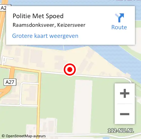 Locatie op kaart van de 112 melding: Politie Met Spoed Naar Raamsdonksveer, Keizersveer op 16 december 2021 20:33