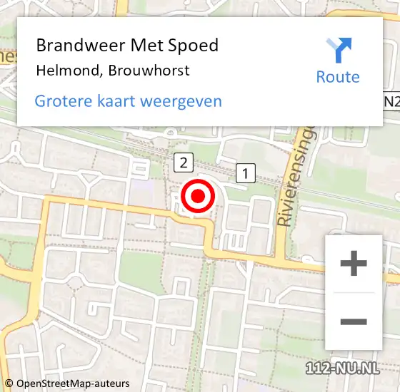 Locatie op kaart van de 112 melding: Brandweer Met Spoed Naar Helmond, Brouwhorst op 17 december 2021 09:27