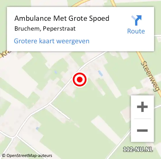 Locatie op kaart van de 112 melding: Ambulance Met Grote Spoed Naar Bruchem, Peperstraat op 17 december 2021 11:02
