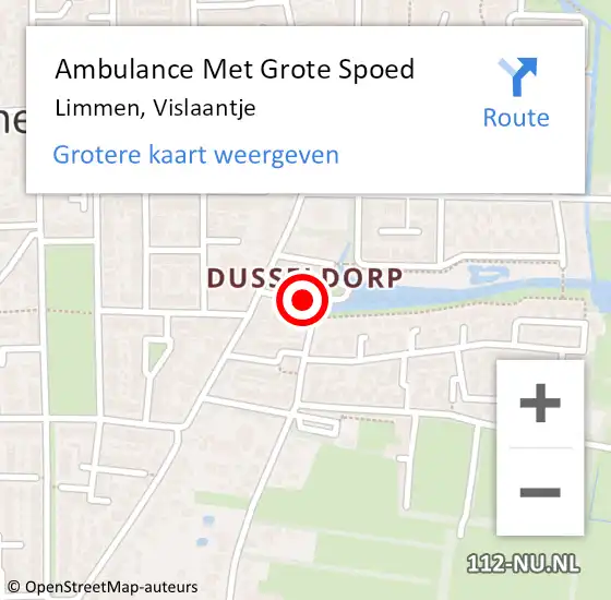 Locatie op kaart van de 112 melding: Ambulance Met Grote Spoed Naar Limmen, Vislaantje op 17 december 2021 16:00