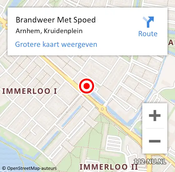 Locatie op kaart van de 112 melding: Brandweer Met Spoed Naar Arnhem, Kruidenplein op 17 december 2021 17:01