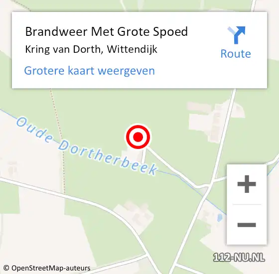 Locatie op kaart van de 112 melding: Brandweer Met Grote Spoed Naar Kring van Dorth, Wittendijk op 2 juli 2014 16:39