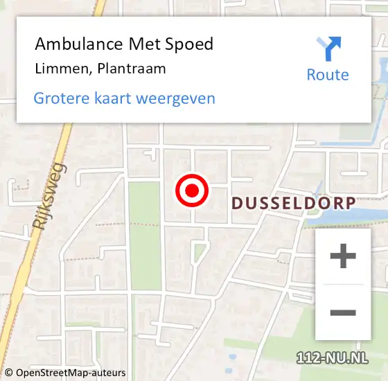 Locatie op kaart van de 112 melding: Ambulance Met Spoed Naar Limmen, Plantraam op 18 december 2021 10:17