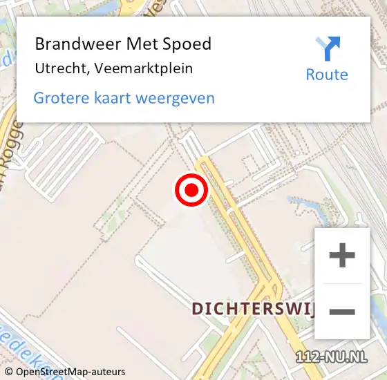 Locatie op kaart van de 112 melding: Brandweer Met Spoed Naar Utrecht, Veemarktplein op 18 december 2021 10:34