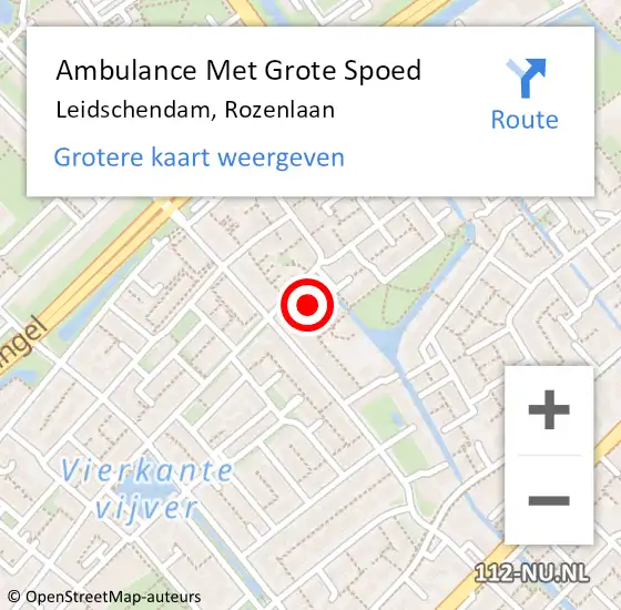 Locatie op kaart van de 112 melding: Ambulance Met Grote Spoed Naar Leidschendam, Rozenlaan op 18 december 2021 14:05