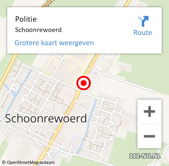 Locatie op kaart van de 112 melding: Politie Schoonrewoerd op 18 december 2021 20:13