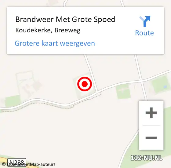 Locatie op kaart van de 112 melding: Brandweer Met Grote Spoed Naar Koudekerke, Breeweg op 19 december 2021 06:46