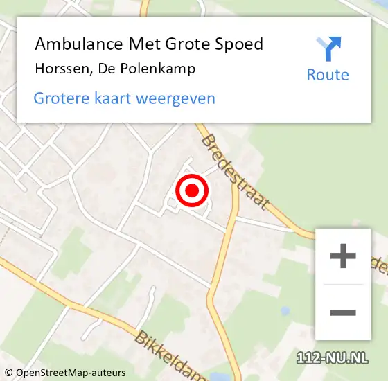 Locatie op kaart van de 112 melding: Ambulance Met Grote Spoed Naar Horssen, De Polenkamp op 19 december 2021 18:08