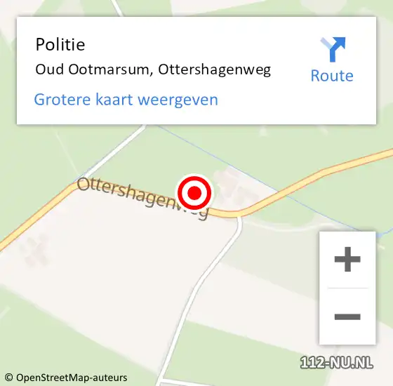 Locatie op kaart van de 112 melding: Politie Oud Ootmarsum, Ottershagenweg op 19 december 2021 21:44