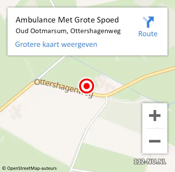 Locatie op kaart van de 112 melding: Ambulance Met Grote Spoed Naar Oud Ootmarsum, Ottershagenweg op 19 december 2021 21:49