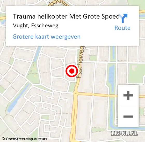 Locatie op kaart van de 112 melding: Trauma helikopter Met Grote Spoed Naar Vught, Esscheweg op 20 december 2021 04:15