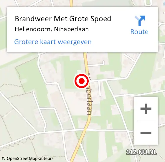Locatie op kaart van de 112 melding: Brandweer Met Grote Spoed Naar Hellendoorn, Ninaberlaan op 20 december 2021 08:14