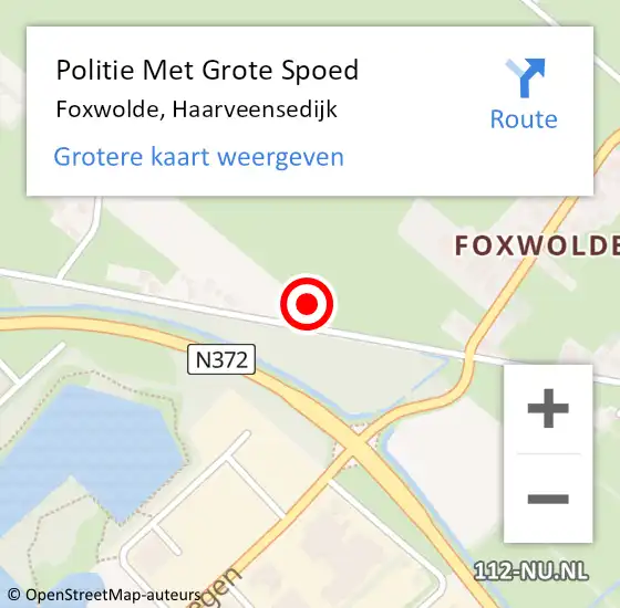 Locatie op kaart van de 112 melding: Politie Met Grote Spoed Naar Foxwolde, Haarveensedijk op 20 december 2021 08:38