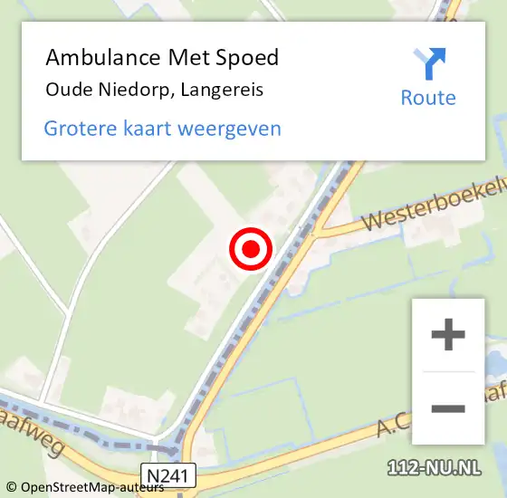 Locatie op kaart van de 112 melding: Ambulance Met Spoed Naar Oude Niedorp, Langereis op 20 december 2021 14:32