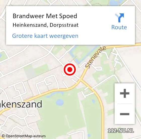 Locatie op kaart van de 112 melding: Brandweer Met Spoed Naar Heinkenszand, Dorpsstraat op 20 december 2021 16:45