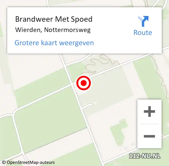 Locatie op kaart van de 112 melding: Brandweer Met Spoed Naar Wierden, Nottermorsweg op 20 december 2021 19:41