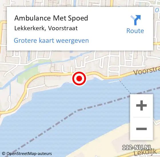 Locatie op kaart van de 112 melding: Ambulance Met Spoed Naar Lekkerkerk, Voorstraat op 21 december 2021 04:21
