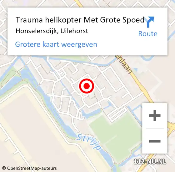 Locatie op kaart van de 112 melding: Trauma helikopter Met Grote Spoed Naar Honselersdijk, Uilehorst op 21 december 2021 07:13